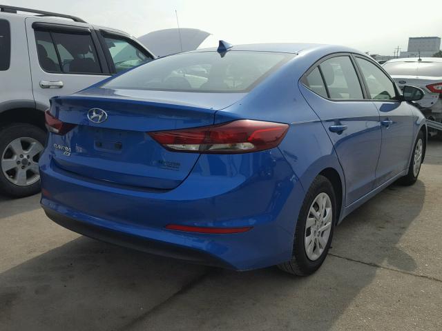 5NPD74LF4HH199914 - 2017 HYUNDAI ELANTRA SE BLUE photo 4