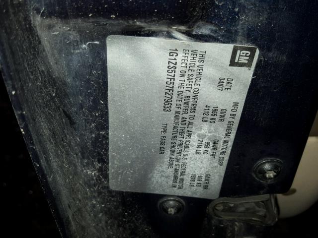 1G1ZS57F57F279633 - 2007 CHEVROLET MALIBU LS BLUE photo 10