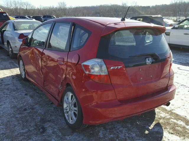 JHMGE8H54BC015177 - 2011 HONDA FIT SPORT RED photo 3