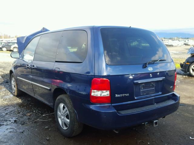 KNDUP131646583829 - 2004 KIA SEDONA EX BLUE photo 3