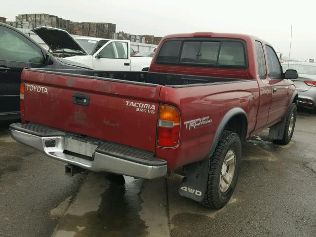 4TAWN72N5XZ566542 - 1999 TOYOTA TACOMA XTR BURGUNDY photo 4