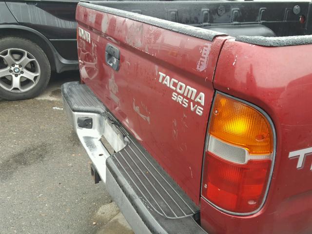 4TAWN72N5XZ566542 - 1999 TOYOTA TACOMA XTR BURGUNDY photo 9