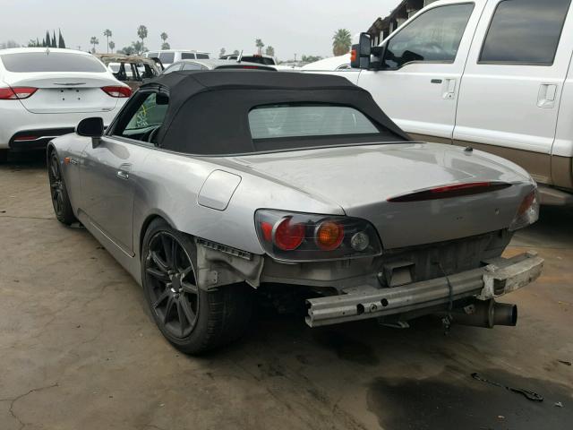 JHMAP21434T001868 - 2004 HONDA S2000 GRAY photo 3