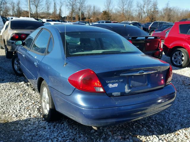 1FAFP53U12A149246 - 2002 FORD TAURUS SE BLUE photo 3