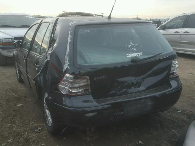 9BWGL61J454001450 - 2005 VOLKSWAGEN GOLF GLS BLACK photo 3