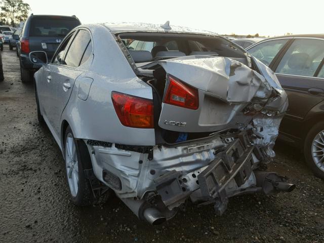 JTHBK262572034827 - 2007 LEXUS IS 250 SILVER photo 3