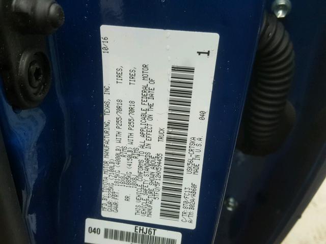 5TFUY5F12HX594455 - 2017 TOYOTA TUNDRA DOU BLUE photo 10