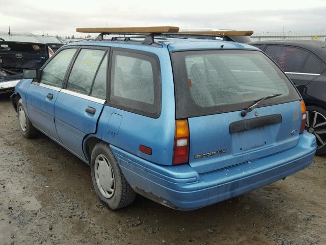 1FAPP15J9PW349351 - 1993 FORD ESCORT LX BLUE photo 3