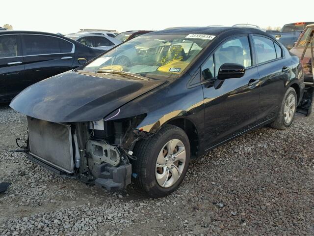 19XFB2F52EE059939 - 2014 HONDA CIVIC LX BLACK photo 2