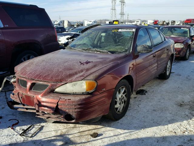 1G2NF52E72M639406 - 2002 PONTIAC GRAND AM S MAROON photo 2