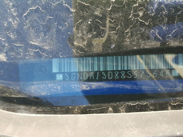 3GNDA13D88S573646 - 2008 CHEVROLET HHR LS BLUE photo 10