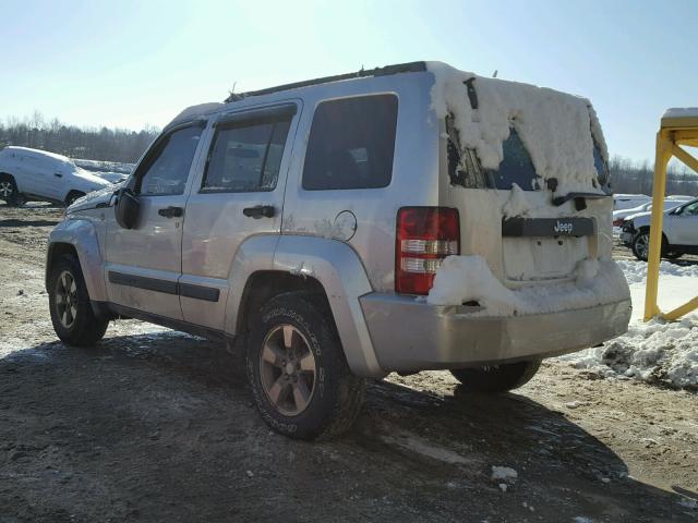 1J8GN28K48W102839 - 2008 JEEP LIBERTY SP SILVER photo 3