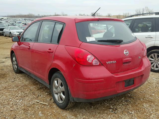 3N1BC13EX7L358297 - 2007 NISSAN VERSA S RED photo 3