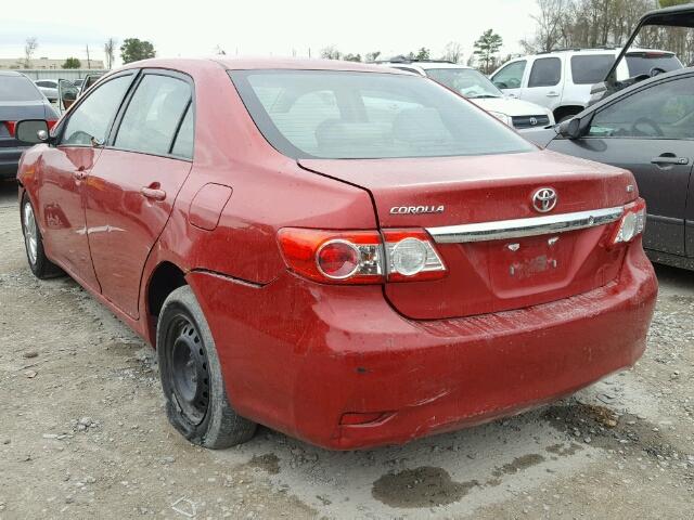 2T1BU4EE5BC589015 - 2011 TOYOTA COROLLA BA RED photo 3