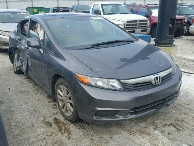 2HGFB2F59CH001622 - 2012 HONDA CIVIC LX GRAY photo 1