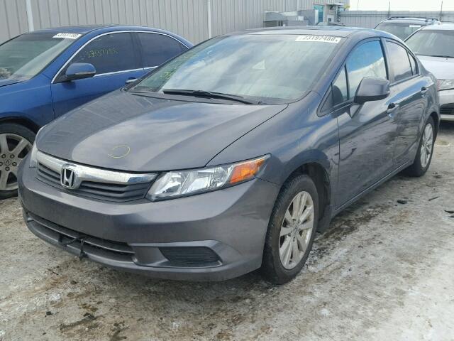 2HGFB2F59CH001622 - 2012 HONDA CIVIC LX GRAY photo 2