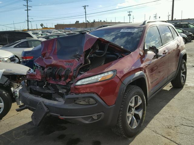 1C4PJMBB6FW629821 - 2015 JEEP CHEROKEE T RED photo 2