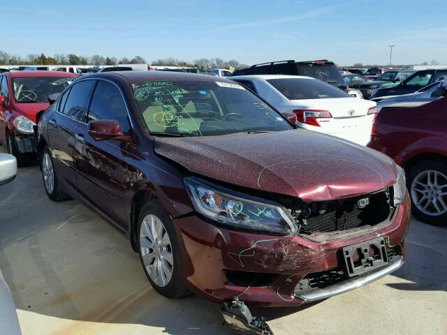 1HGCR3F80DA002401 - 2013 HONDA ACCORD EXL BURGUNDY photo 1