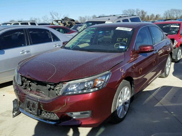 1HGCR3F80DA002401 - 2013 HONDA ACCORD EXL BURGUNDY photo 2