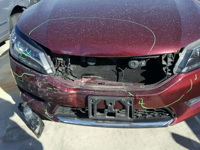 1HGCR3F80DA002401 - 2013 HONDA ACCORD EXL BURGUNDY photo 9