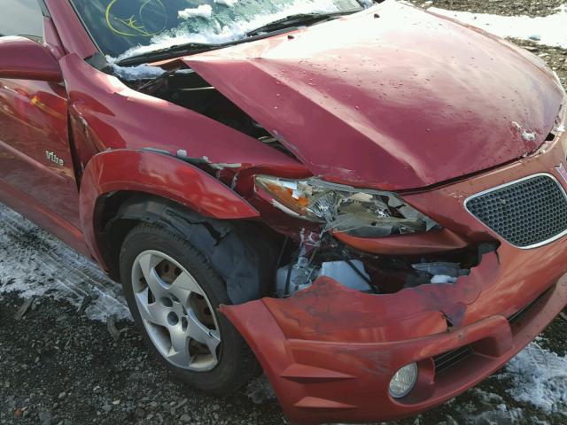 5Y2SL63855Z465493 - 2005 PONTIAC VIBE RED photo 9