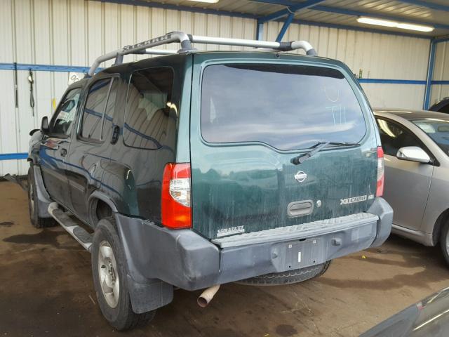 5N1ED28YX1C554867 - 2001 NISSAN XTERRA XE GREEN photo 3