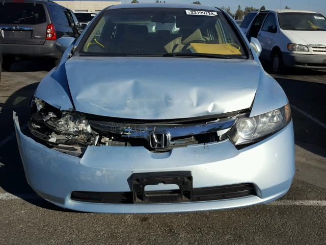 JHMFA36247S017625 - 2007 HONDA CIVIC HYBR BLUE photo 9