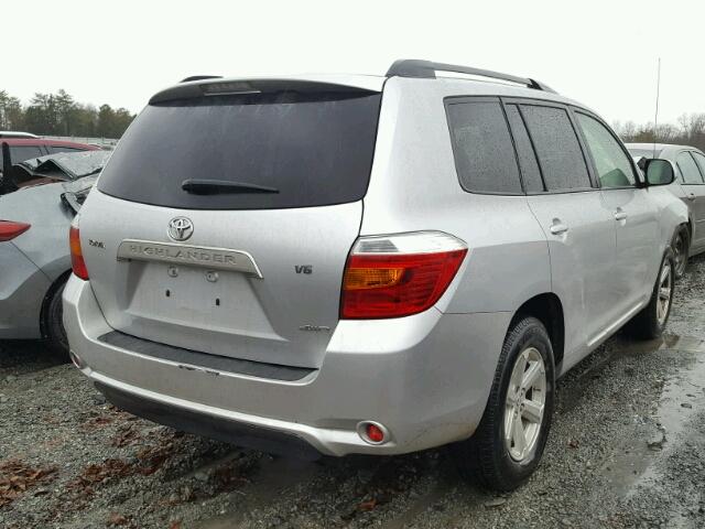 JTEES41A482079487 - 2008 TOYOTA HIGHLANDER SILVER photo 4