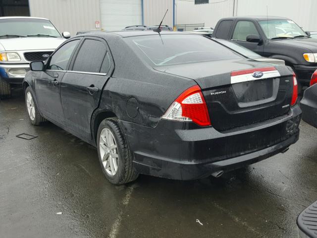 3FAHP0JG9BR310683 - 2011 FORD FUSION SEL BLACK photo 3