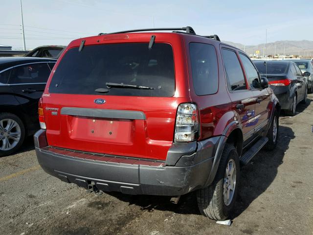 1FMYU03185KA43651 - 2005 FORD ESCAPE XLT RED photo 4