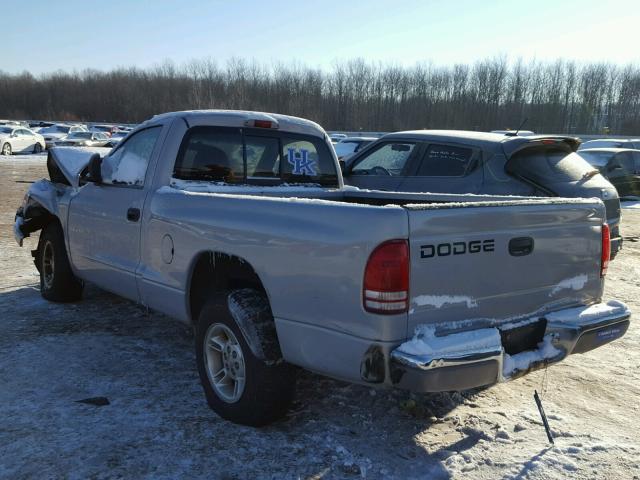 1B7FL26X2YS532075 - 2000 DODGE DAKOTA GRAY photo 3