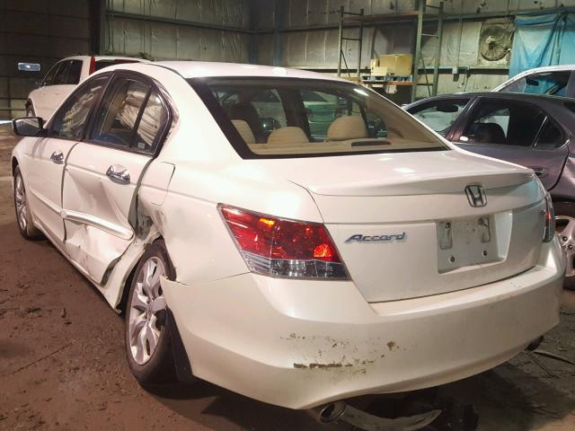 1HGCP36819A010004 - 2009 HONDA ACCORD EXL WHITE photo 3