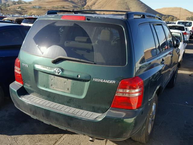 JTEGD21AX20027744 - 2002 TOYOTA HIGHLANDER GREEN photo 4