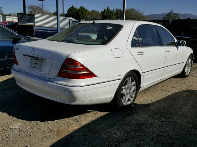 WDBNG70J51A156080 - 2001 MERCEDES-BENZ S 430 WHITE photo 4