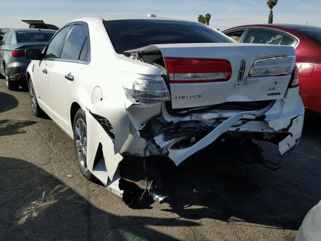 3LNDL2L36CR804703 - 2012 LINCOLN MKZ HYBRID WHITE photo 3