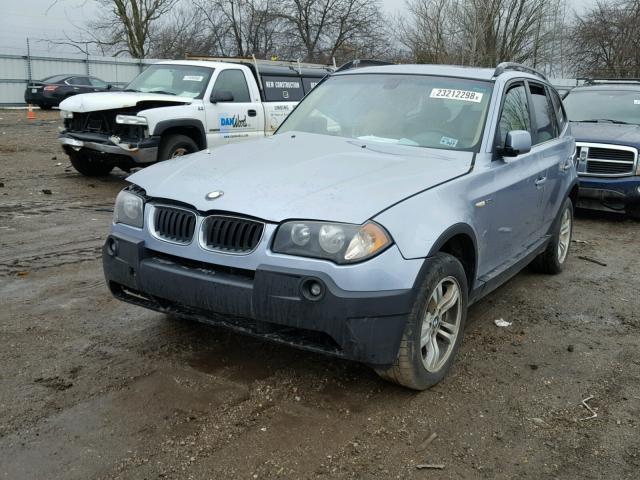 WBXPA93484WC33213 - 2004 BMW X3 3.0I BLUE photo 2