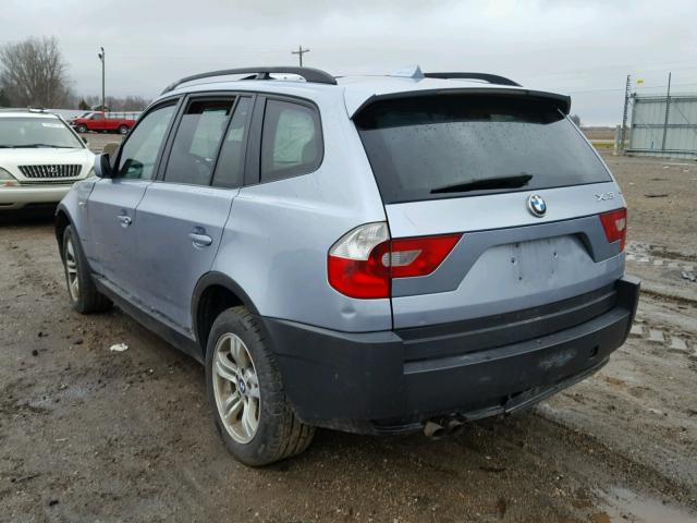 WBXPA93484WC33213 - 2004 BMW X3 3.0I BLUE photo 3