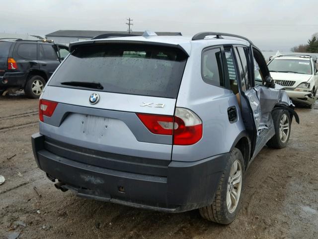 WBXPA93484WC33213 - 2004 BMW X3 3.0I BLUE photo 4