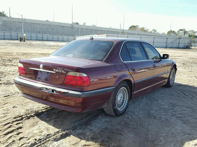 WBAGH83451DP23063 - 2001 BMW 740 IL MAROON photo 4