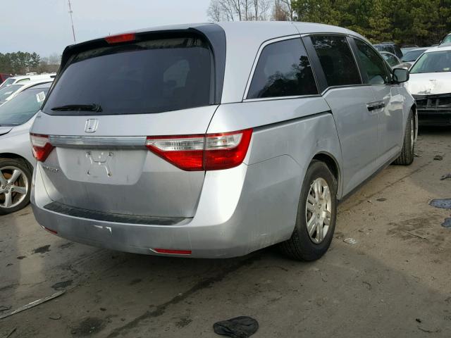 5FNRL5H27CB127819 - 2012 HONDA ODYSSEY LX SILVER photo 4