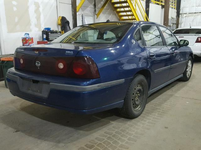 2G1WF52E139440620 - 2003 CHEVROLET IMPALA BLUE photo 4