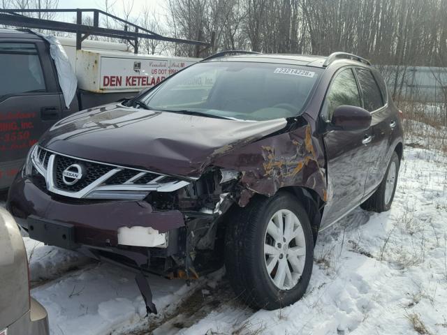 JN8AZ1MU2DW208742 - 2013 NISSAN MURANO S BURGUNDY photo 2