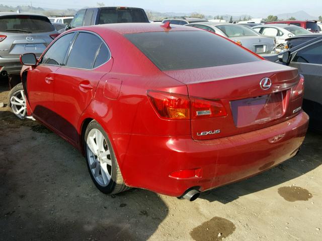 JTHBK262775049523 - 2007 LEXUS IS 250 RED photo 3