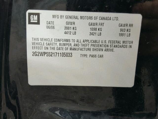 2G2WP552171105033 - 2007 PONTIAC GRAND PRIX BLUE photo 10