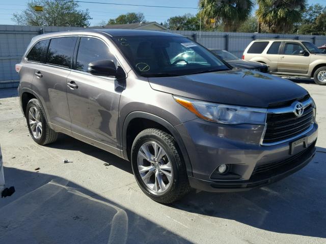 5TDZKRFH5FS059456 - 2015 TOYOTA HIGHLANDER GRAY photo 1