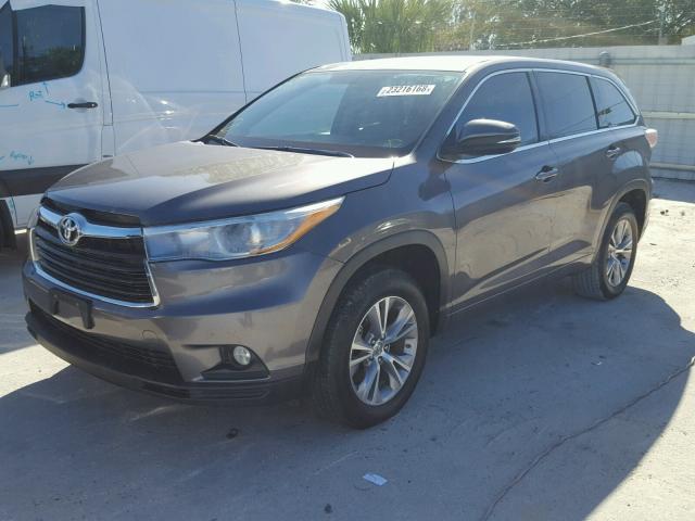 5TDZKRFH5FS059456 - 2015 TOYOTA HIGHLANDER GRAY photo 2