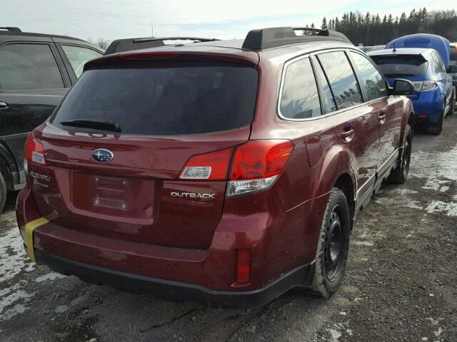 4S4BRGBC8B3415479 - 2011 SUBARU OUTBACK 2. RED photo 4