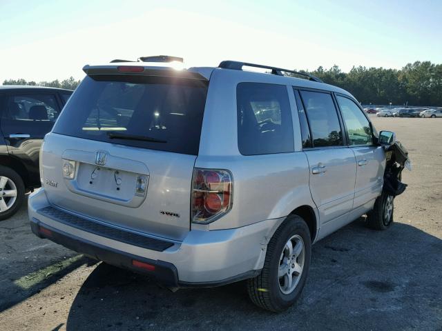 5FNYF18638B021020 - 2008 HONDA PILOT EXL SILVER photo 4