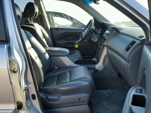 5FNYF18638B021020 - 2008 HONDA PILOT EXL SILVER photo 5