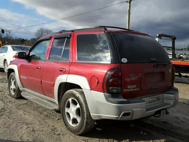 1GNDT13S742327346 - 2004 CHEVROLET TRAILBLAZE RED photo 3